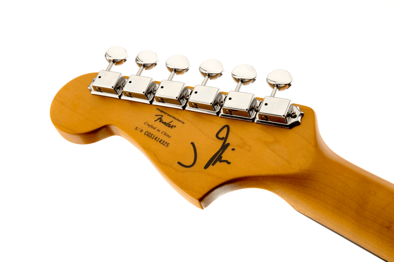 Squier J Mascis Jazzmaster - Gold Anodized Pickguard - Vintage White with Fender Deluxe Molded Case