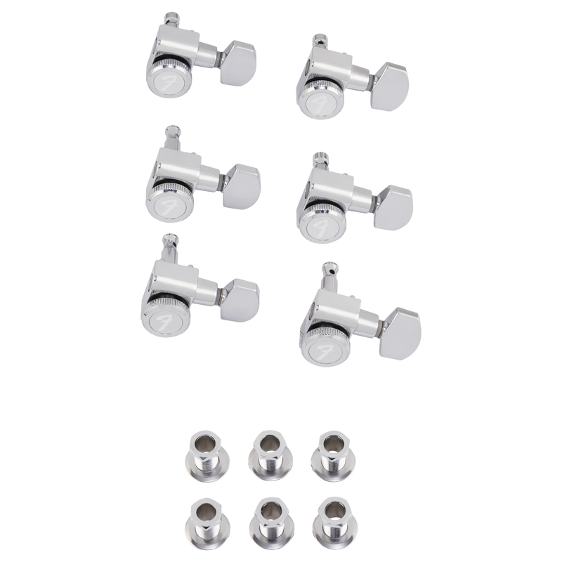 Fender Locking Stratocaster/Telecaster Staggered Tuning Machines (6) - Polished Chrome