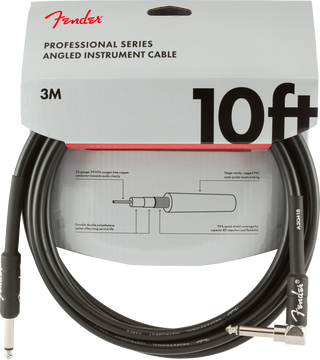 Fender Professional Series Instrument Cable Straight-Angle 10' - Black