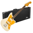 Squier J Mascis Jazzmaster - Gold Anodized Pickguard - Vintage White with Fender Classic Wood Case