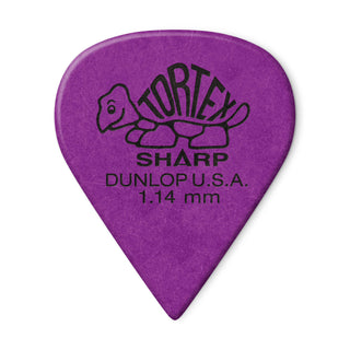 Dunlop Tortex Sharp Guitar Picks - 1.14mm Purple (12-pack)