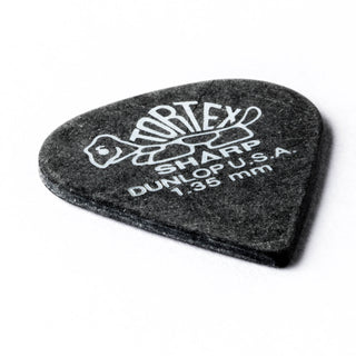 Dunlop Tortex Sharp Guitar Picks - 1.35mm Black (12-pack)