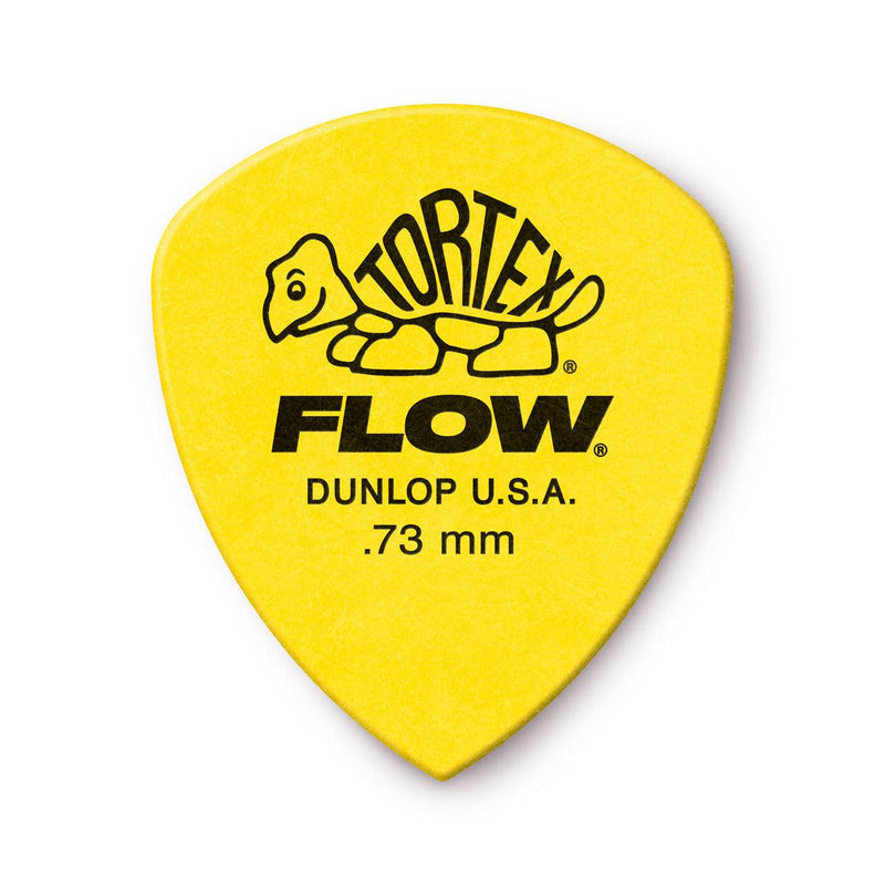 Dunlop 558P073 Tortex Flow Guitar Picks - .73mm Yellow (12 Pack) - Safe Haven Music
