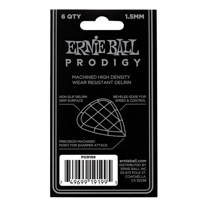 Ernie Ball 1.5mm Black Standard Prodigy Picks 6-pack - Safe Haven Music