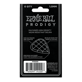 Ernie Ball 1.5 mm Black Mini Prodigy Picks - 6 Pack - Safe Haven Music