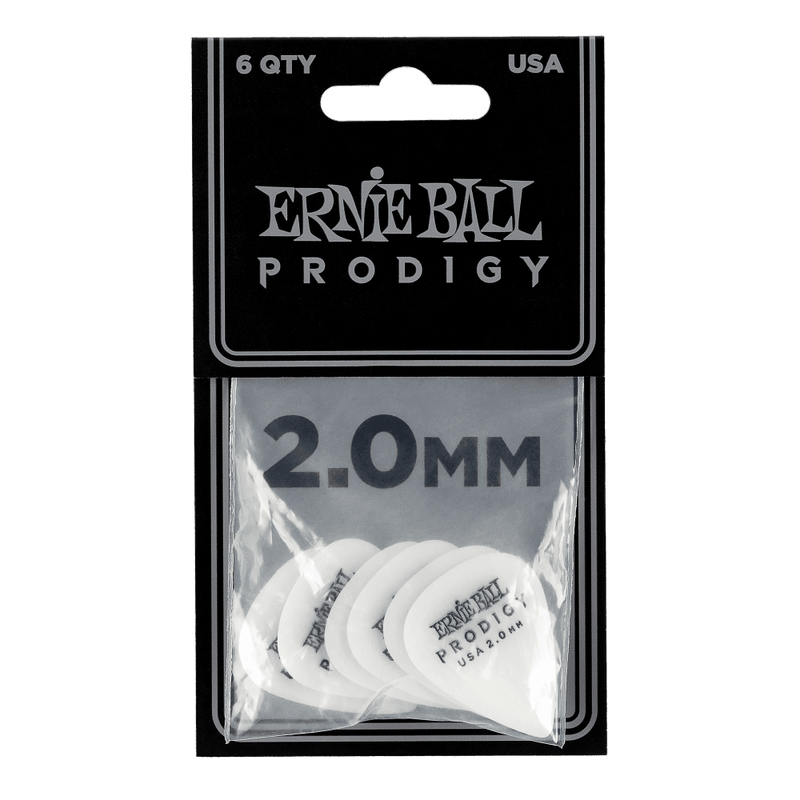 Ernie Ball 2.0mm White Standard Prodigy Picks 6-pack - Safe Haven Music