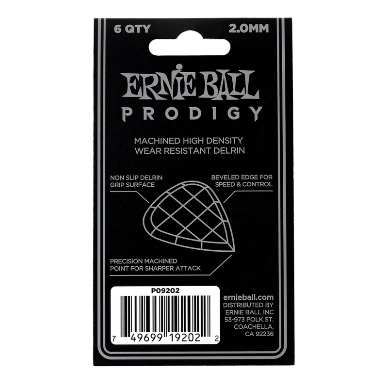 Ernie Ball 2.0mm White Standard Prodigy Picks 6-pack - Safe Haven Music