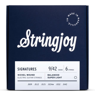 Stringjoy Signatures - Balanced Super Light Gauge (9-42) Nickel Wound Electric Guitar Strings