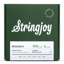 Stringjoy Broadways - Classic Super Light Gauge (9-40) Pure Nickel Electric Guitar Strings