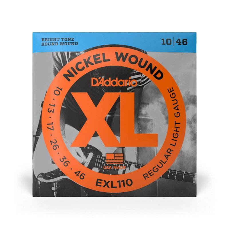D'Addario EXL110 Nickel Wound Electric Guitar Strings, Regular Light, 10-46 - Safe Haven Music