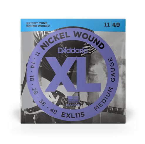 D'Addario EXL115 Nickel Wound Electric Guitar Strings, Medium/Blues-Jazz Rock, 11-49 - Safe Haven Music