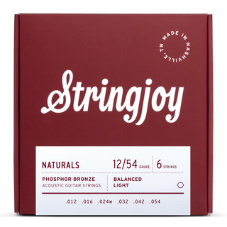 Stringjoy Naturals - Light Gauge (12-54) Phosphor Bronze Acoustic Guitar Strings