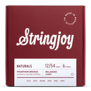 Stringjoy Naturals - Light Gauge (12-54) Phosphor Bronze Acoustic Guitar Strings