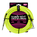 Ernie Ball 10' Braided Straight / Angle Instrument Cable Neon - Yellow - Safe Haven Music