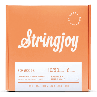 Stringjoy Foxwoods - Extra Light Gauge (10-50) Coated Phosphor Bronze Acoustic Guitar Strings