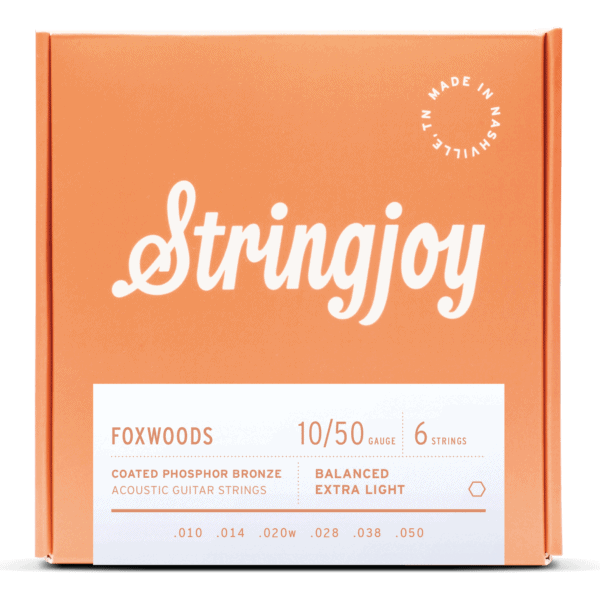 Stringjoy Foxwoods - Extra Light Gauge (10-50) Coated Phosphor Bronze Acoustic Guitar Strings