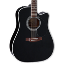 Takamine EF341SC Black Dreadnought Acoustic-Electric Guitar - Gloss Black