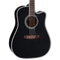 Takamine EF341SC Black Dreadnought Acoustic-Electric Guitar - Gloss Black