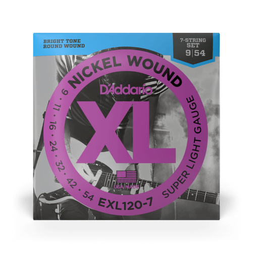 D'Addario EXL120-7 09-54 Super Light 7-String, XL Nickel Electric Guitar Strings