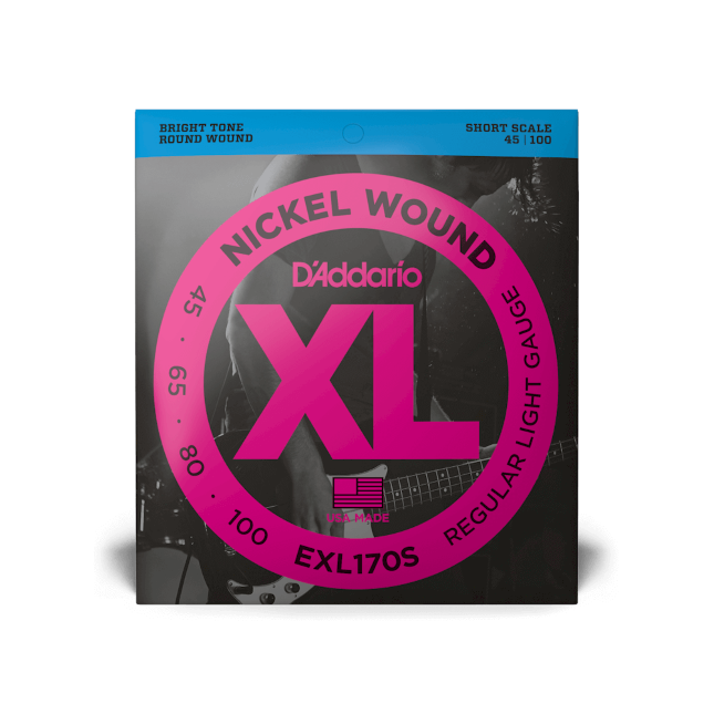 D'Addario 45-100 Regular Light, Short Scale, XL Nickel Bass Strings