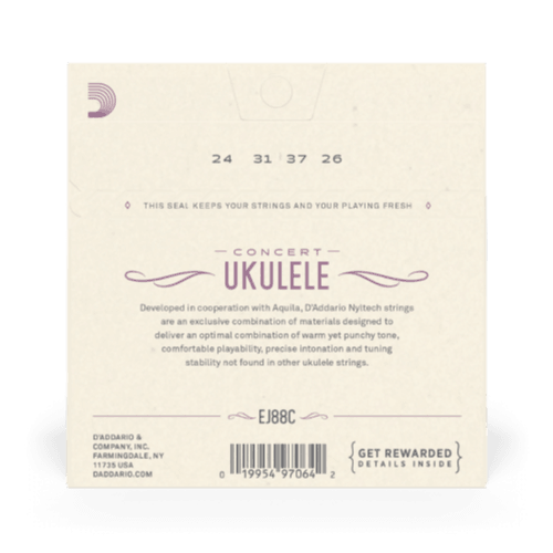 D'Addario EJ88C Nyltech Ukulele Strings, Concert - Safe Haven Music