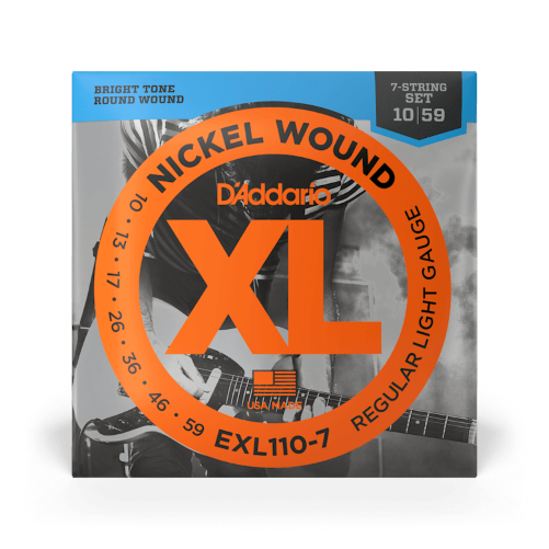 D'Addario EXL110-7 10-59 Regular Light 7-String, XL Nickel Electric Guitar Strings