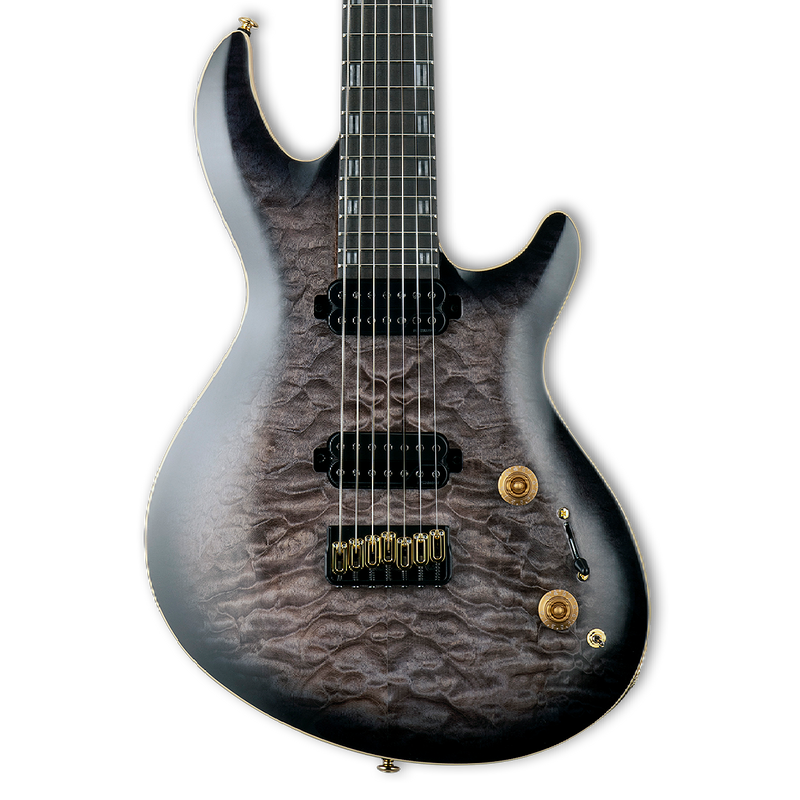 ESP LTD Javier Reyes JR-7 with Case - Faded Blue Sunburst