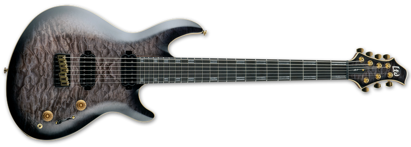 ESP LTD Javier Reyes JR-7 with Case - Faded Blue Sunburst