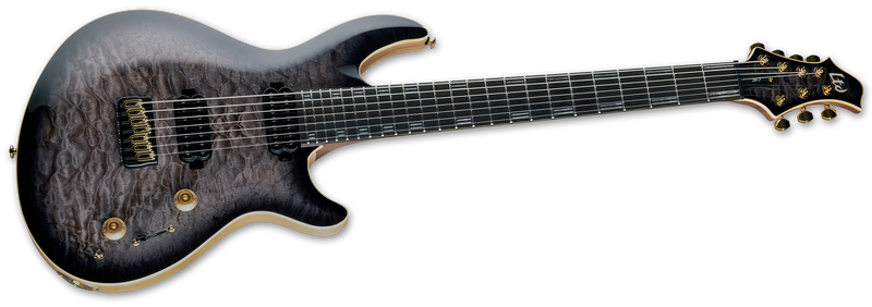 ESP LTD Javier Reyes JR-7 with Case - Faded Blue Sunburst