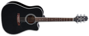 Takamine EF341SC Black Dreadnought Acoustic-Electric Guitar - Gloss Black