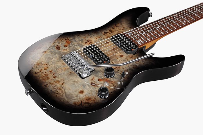 Ibanez Premium AZ427P1PB 7-String Electric Guitar - Charcoal Black Burst