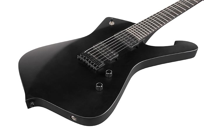 Ibanez Iceman ICTB721 Iron Label 7-String Electric Guitar - Black Flat