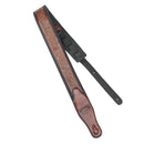 Walker and Williams GB-101 Bourbon Brown Padded Leather Strap with Live Oak Pattern - Safe Haven Music